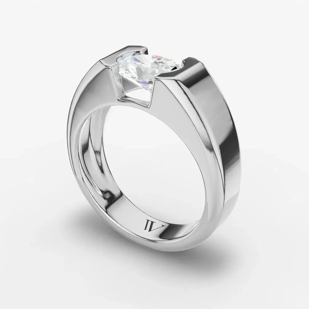 Certified 1 carat Lab Grown Diamond Oval Cut Men's Engagement Ring in Platinum-Raven