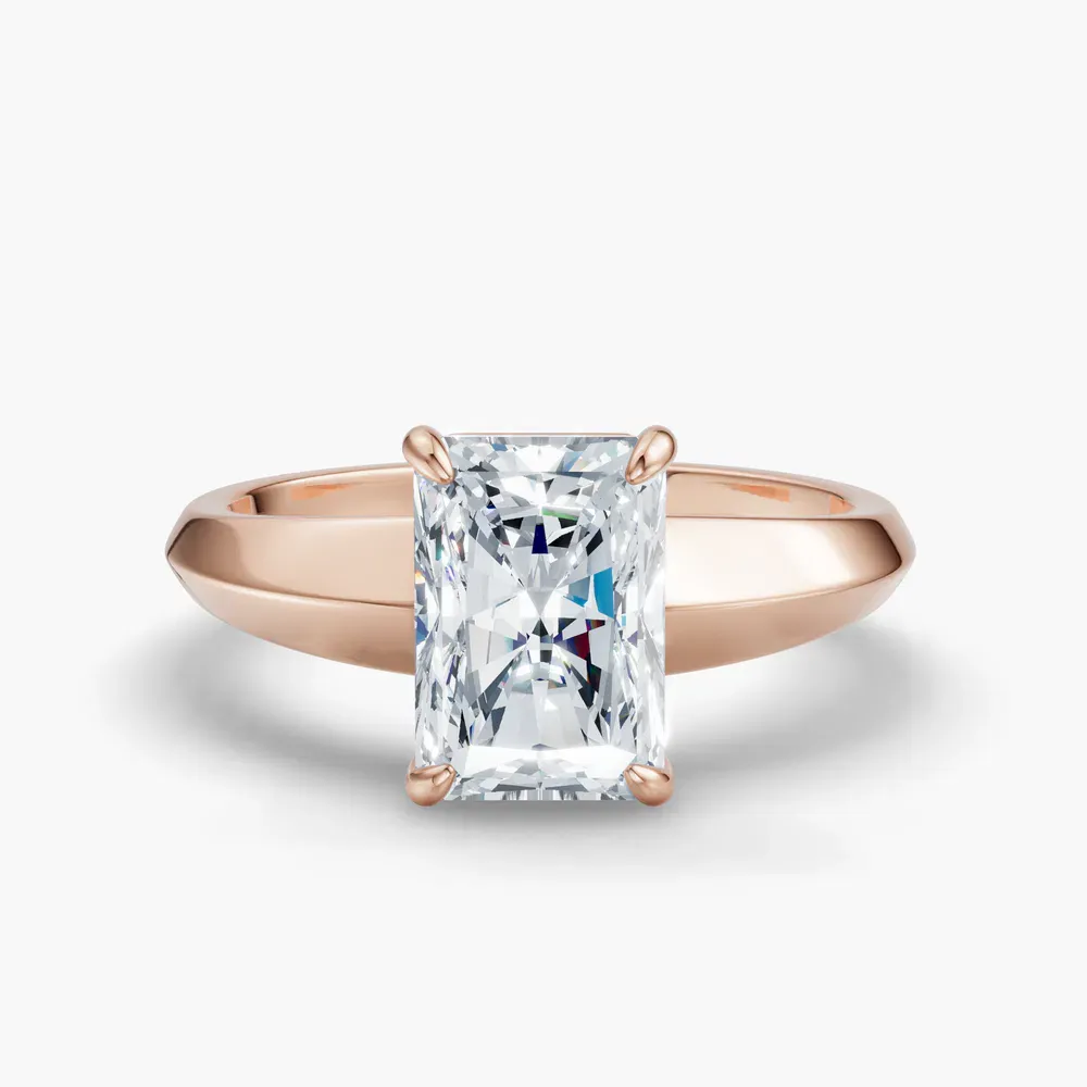 Certified 1 carat Lab Grown Diamond Radiant Cut Solitaire, Classic, Simple Engagement Ring in 14K Rose Gold-Jynx