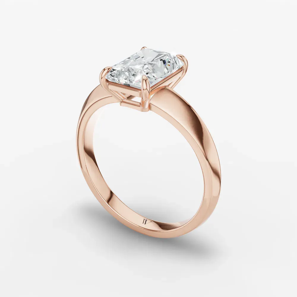 Certified 1 carat Lab Grown Diamond Radiant Cut Solitaire, Classic, Simple Engagement Ring in 14K Rose Gold-Jynx
