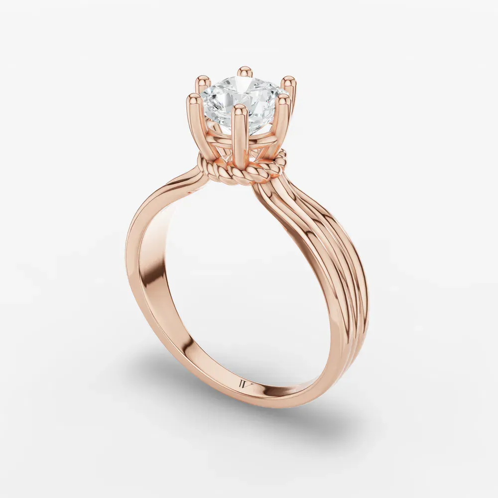 Certified 1 carat Lab Grown Diamond Cushion Cut Solitaire, Floating Engagement Ring in 14K Rose Gold-Celest