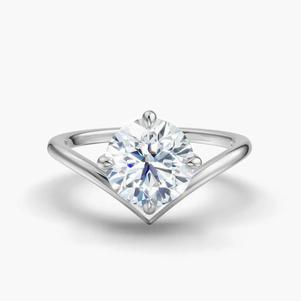Certified 1 carat Lab Grown Diamond Round Cut Solitaire, Floating, Four Prong Engagement Ring in 18K White Gold-Lira