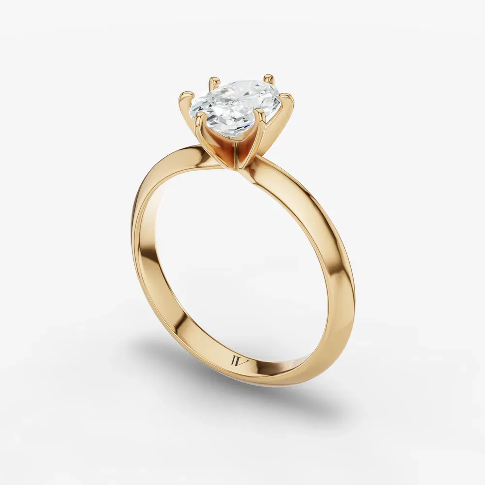 Certified 1 carat Lab Grown Diamond Oval Cut Solitaire, Classic, Simple Engagement Ring in 14K Yellow Gold-Aurori